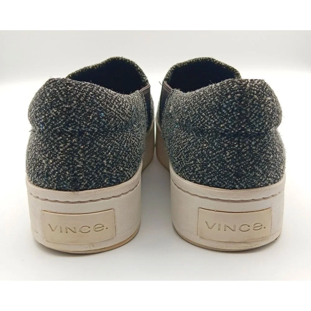 Vince Warren Sneakers Shoes Wm 8.5 Gray Tweed Slip On Platform Nautical Preppy